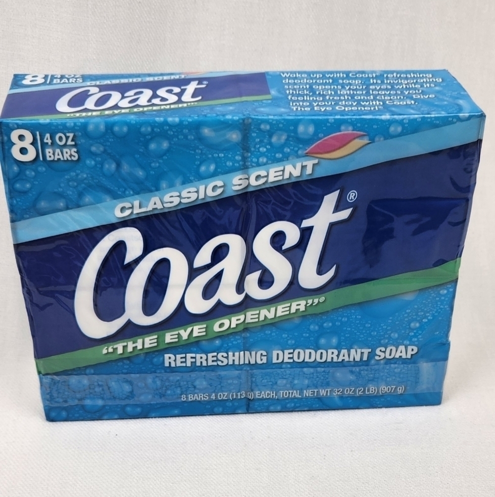 Coast Classic Scent "The Eye Opener" Deodorant Soap 4Oz 8 Bars Count